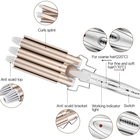 *NEW* MERMAID HAIR 3 BARREL HAIR CURLER - Picture 4 of 5